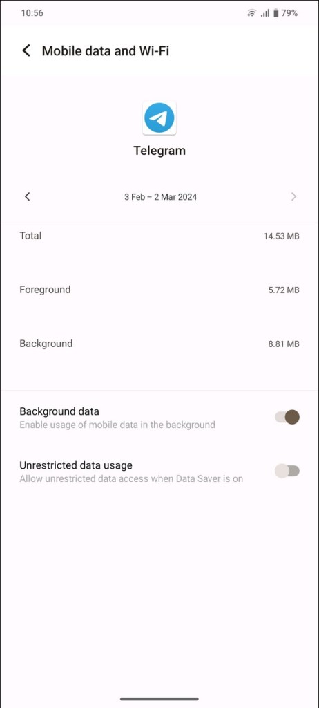 unrestricted data usage for Telegram