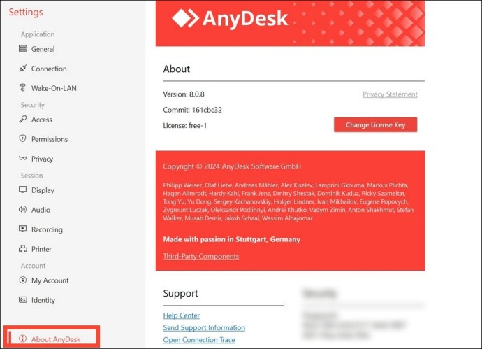 AnyDesk desktop settings