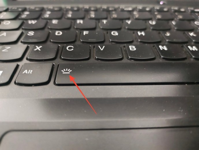 The backlight button on a keyboard.