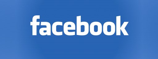 Facebook logo with blue background.