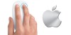 Person's hand with Apple logo indicating clicking.