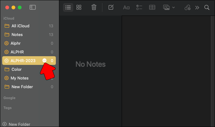 MacOS Notes App; convert or cancel.