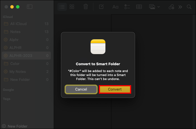 MacOS Notes App; more options.