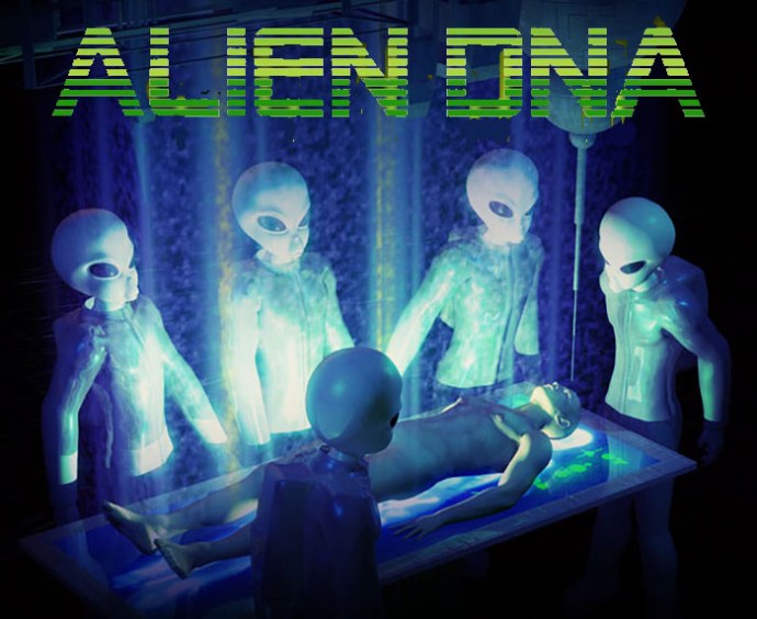 Aliens huddled around a human highlighting the Alien DNA trait in Starfield