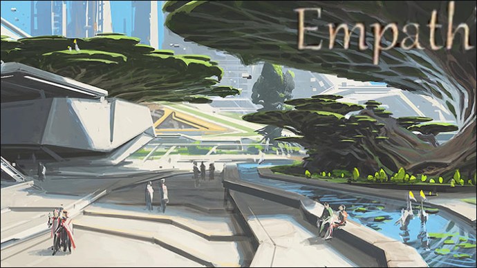 Concept art of a Starfield City highlighting the Empath trait
