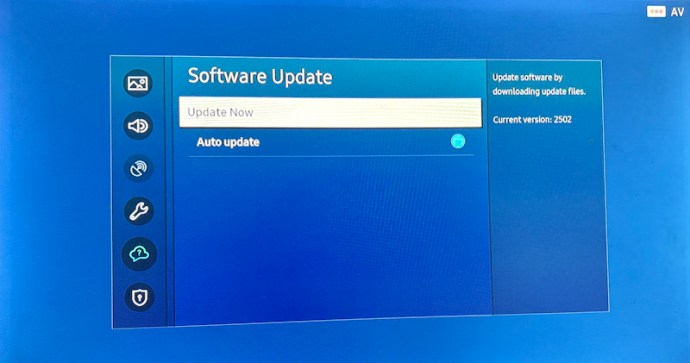 Samsung TV Settings - Software Update