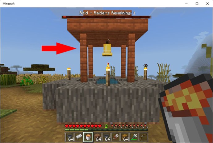 Locating the bell in a Minecraft village