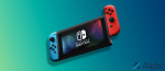Nintendo switch on a blue background