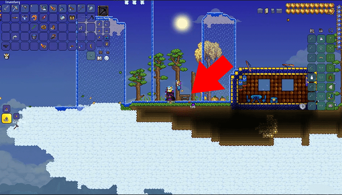 Placing a Workbench in Terraria